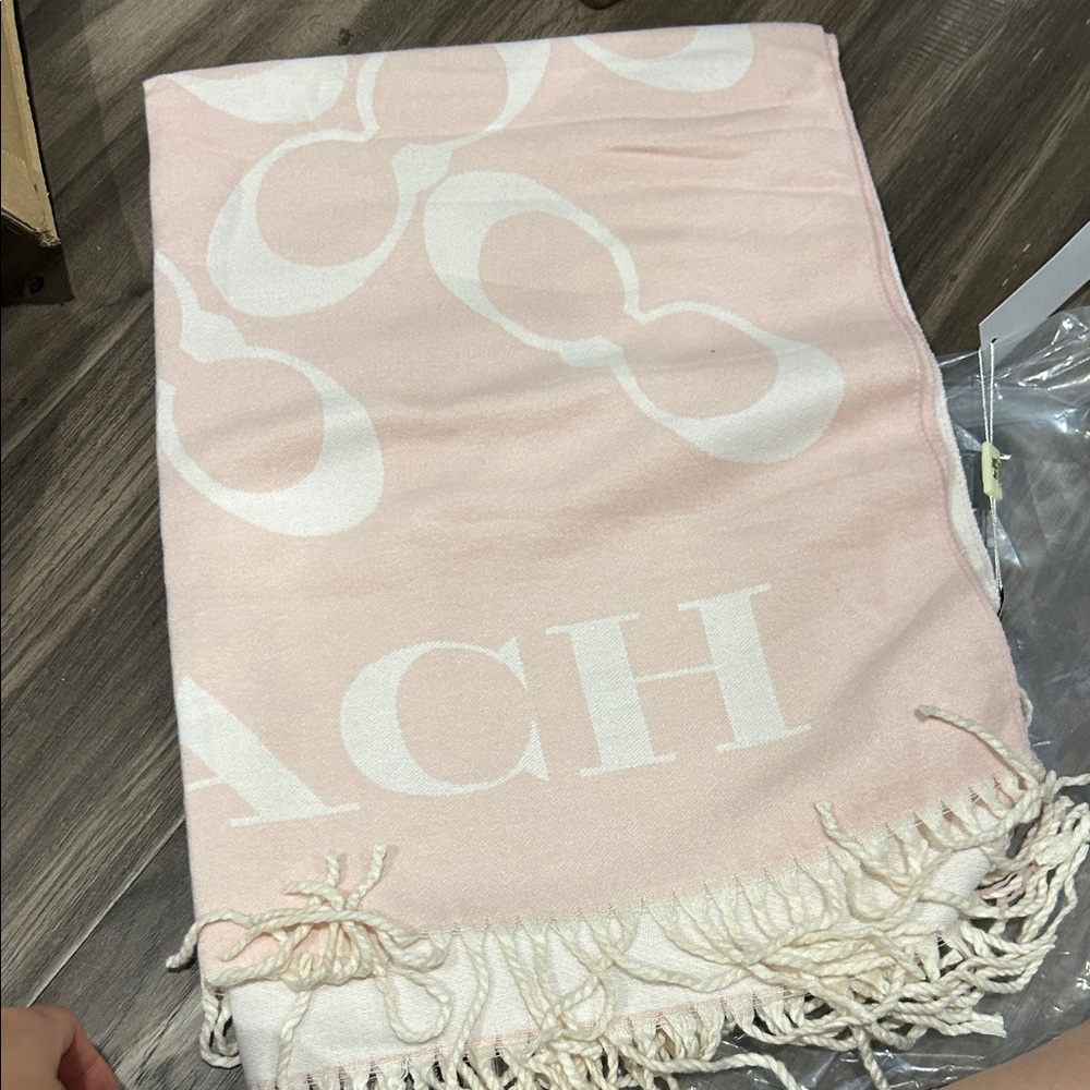 Light Pink and White Bath Towel